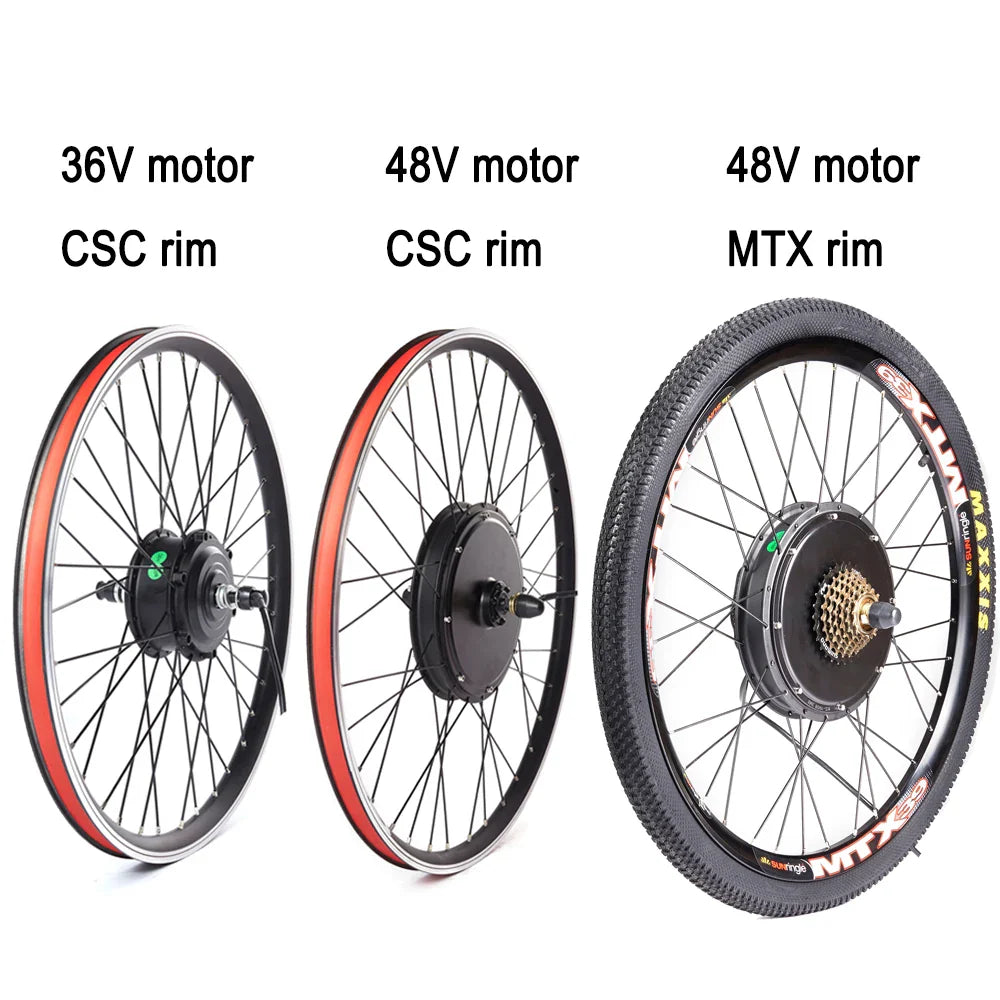 26" 48V 1000W Front/Rear Hub Motor Kit – CSC Rim – Cassette Compatible – E-Bike Conversion Kit