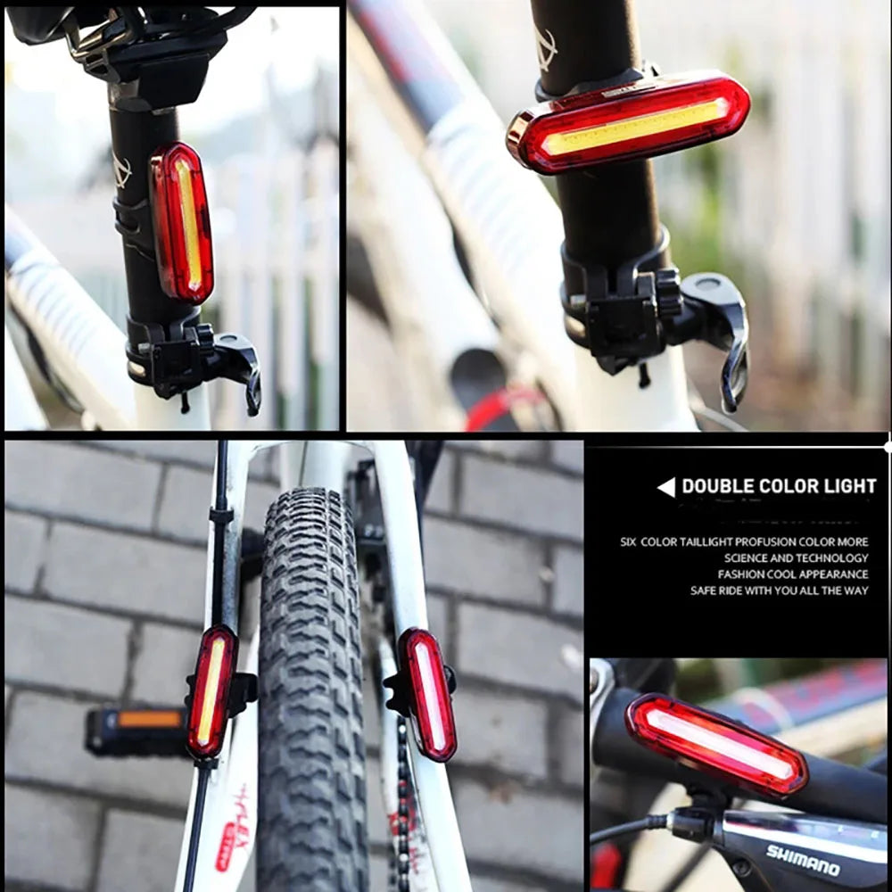 Red Rear Light for E-Bikes – USB Rechargeable Safety Lamp