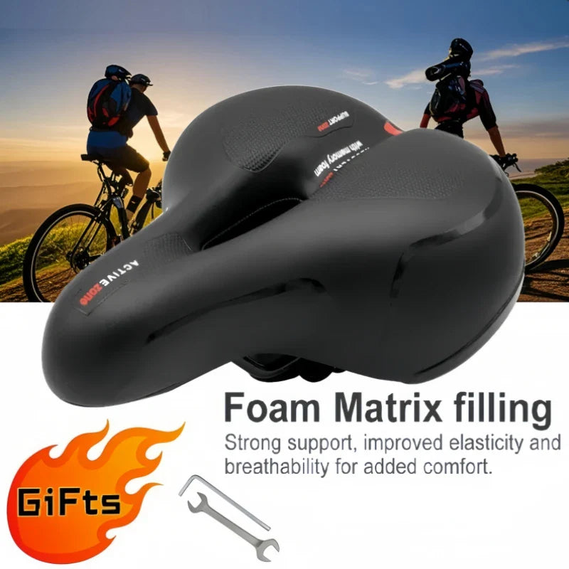【HOT SALE】Hollow Breathable Bicycle Saddle Men Women MTB Road Bike Saddle Shock Absorbing Comfortable Big Butt Bike Seat Safety