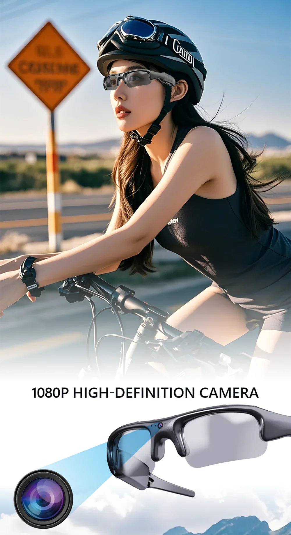 WiFi Camera Glasses – 1080P HD Video for E-Bike Riders