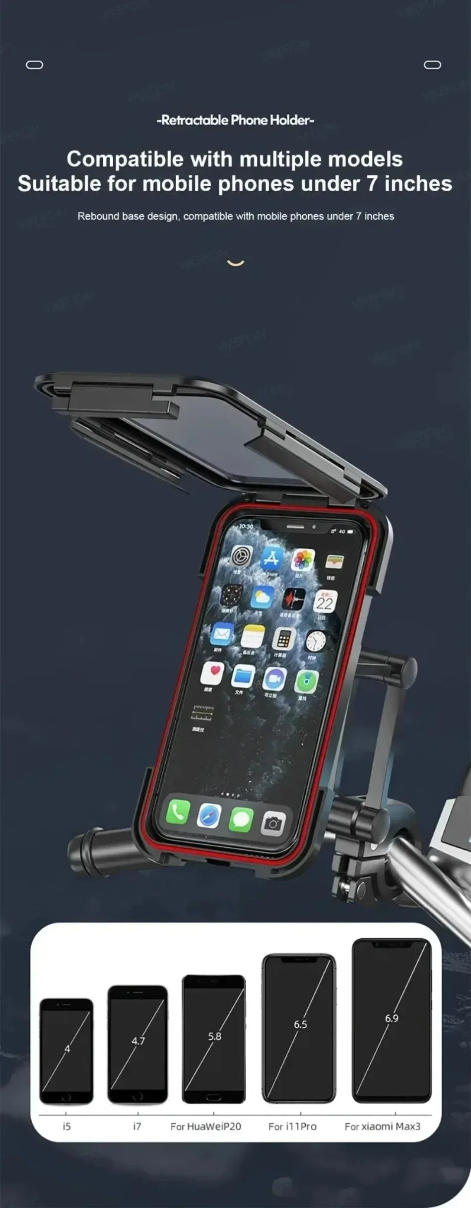 Waterproof Phone Holder – 360° Rotation for E-Bikes & Motorcycles