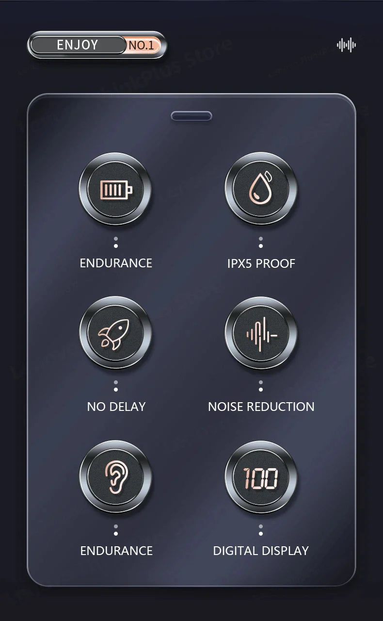 TWS Bluetooth Earphones – Waterproof, LED Display, Noise Reduction