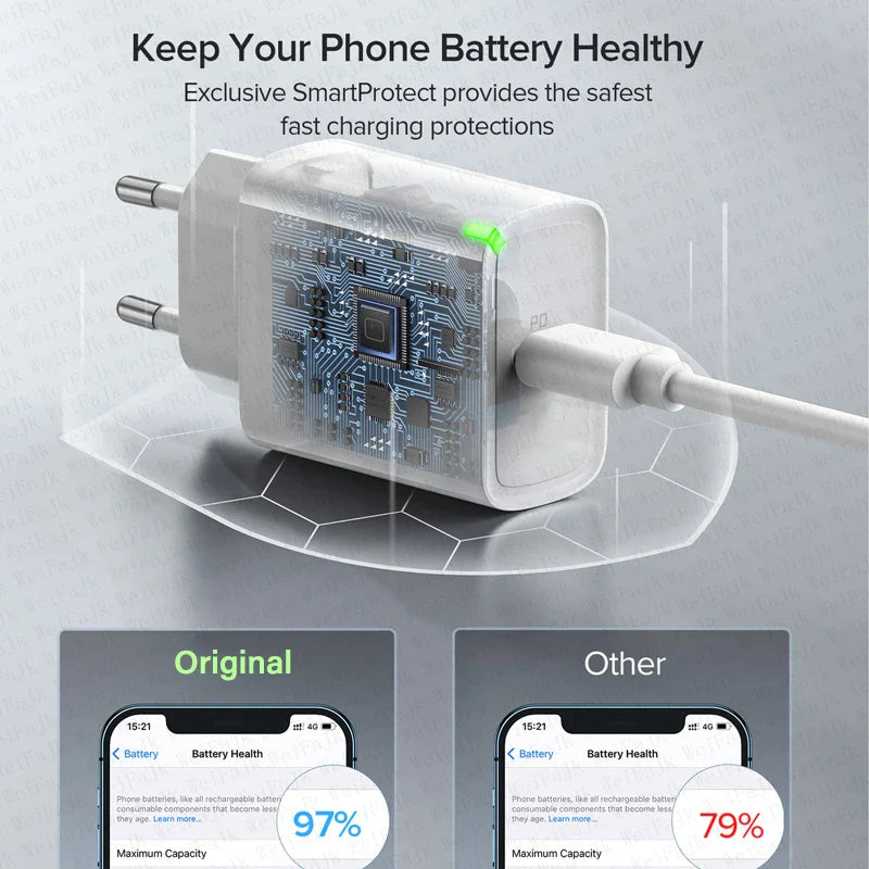 0W Quick Charger for iPhone – USB-C Fast Charging Cable