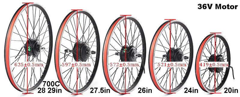 27.5" 700C 36V 350W Rear Hub Motor Kit – CSC Rim – Threaded Freewheel – E-Bike Conversion Kit