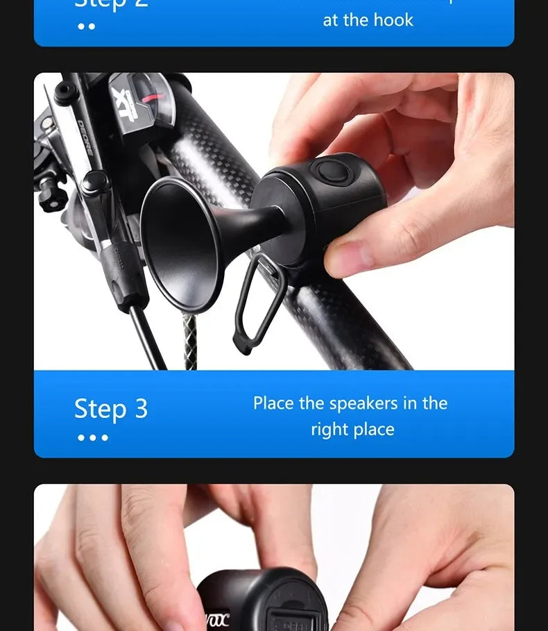 Loud Electronic Horn for E-Bikes – 120dB, Waterproof