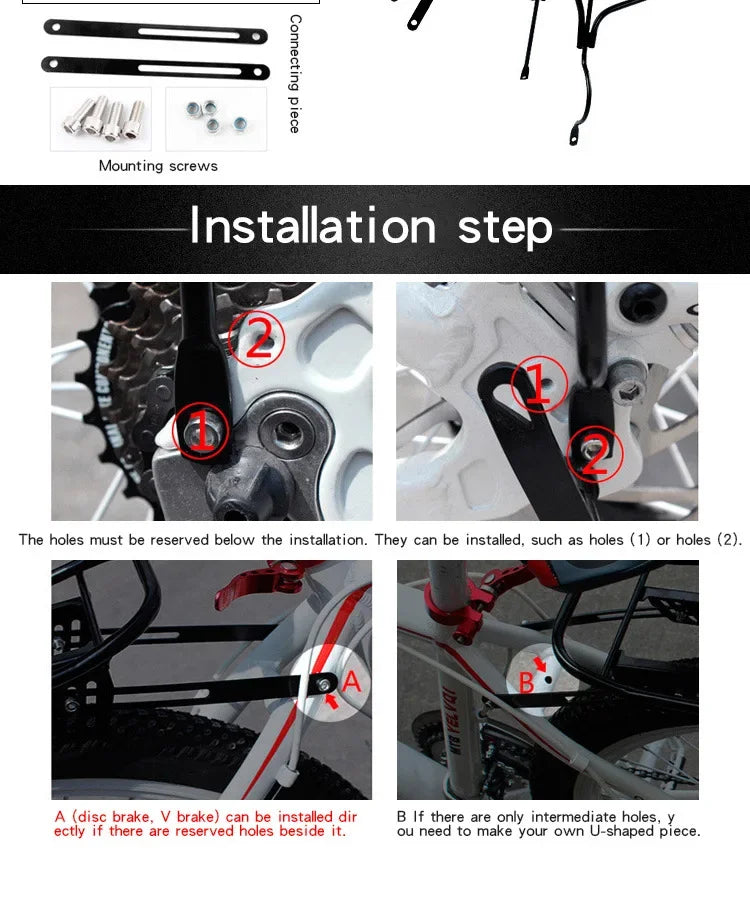Quick Release Mountain Bike Rear Seat Rack Bicycle Carrier Baggage Rack Cycling Equipment Single Speed Bike Accessories