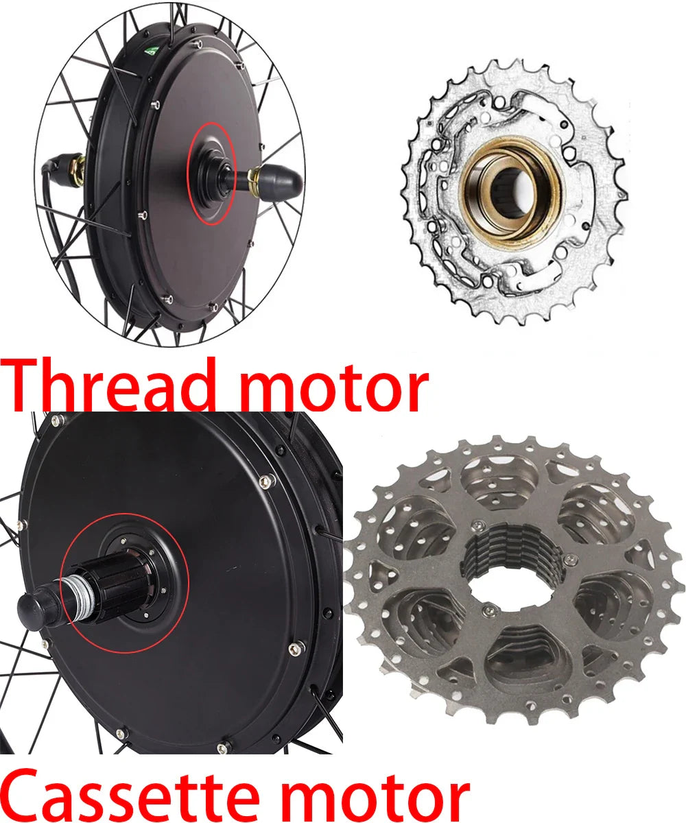 27.5" 48V 1000W Front/Rear Hub Motor Kit – CSC Rim – Cassette Compatible – E-Bike Conversion Kit