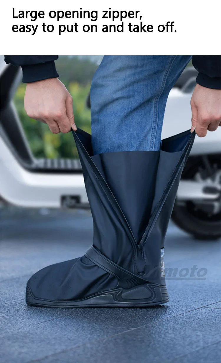 Waterproof Rain Shoe Covers with Reflectors – High Top for E-Bike Riders