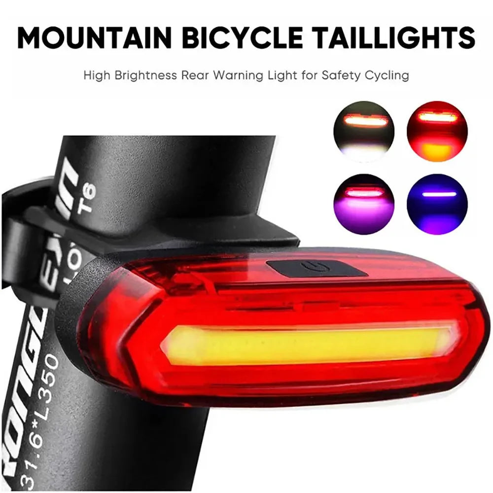 Red Rear Light for E-Bikes – USB Rechargeable Safety Lamp