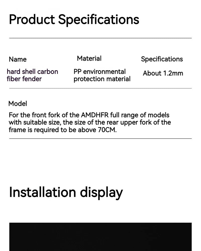 Carbon Fiber Bike Fenders – Front & Rear Mudguards