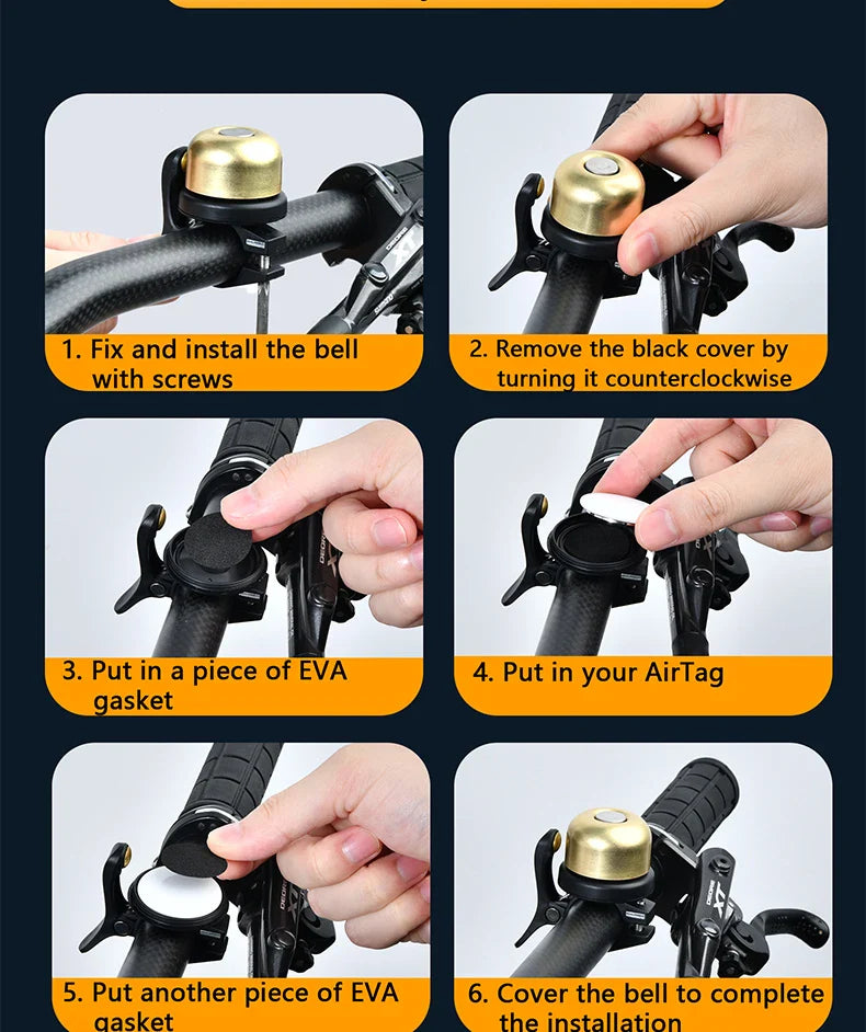 Bike Bell for AirTag GPS Tracker – Waterproof Mount