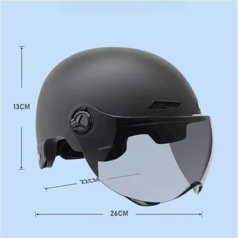 3C Safety Helmet for Adults – E-Bike & Motorcycle, with Goggles