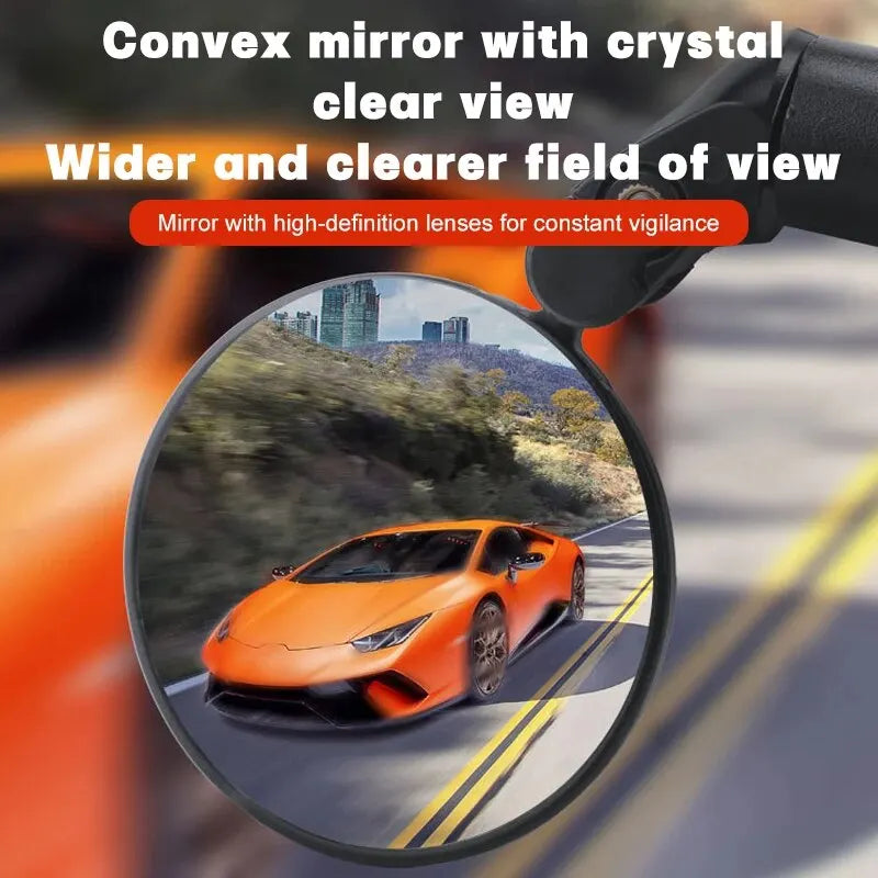 Set of 2 Adjustable Bike Rearview Mirrors – Wide Angle, 360° Rotation