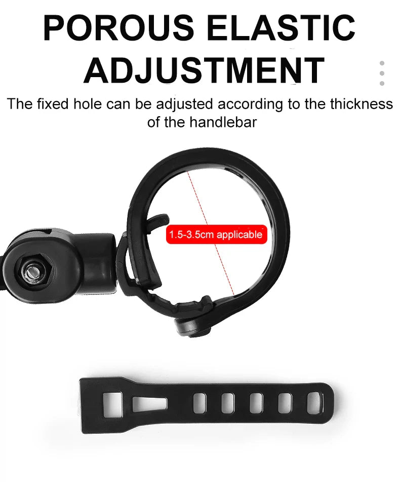 Universal Bike Rearview Mirrors – 2PCS, Rotatable 360°