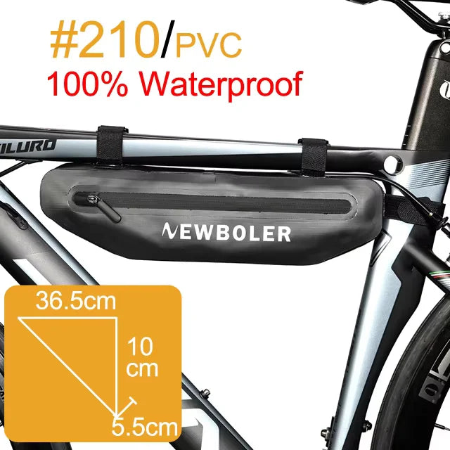 NEWBOLER Waterproof Triangle Bike Frame Bag – Rainproof, Large Capacity Pouch for MTB & Road Bikes