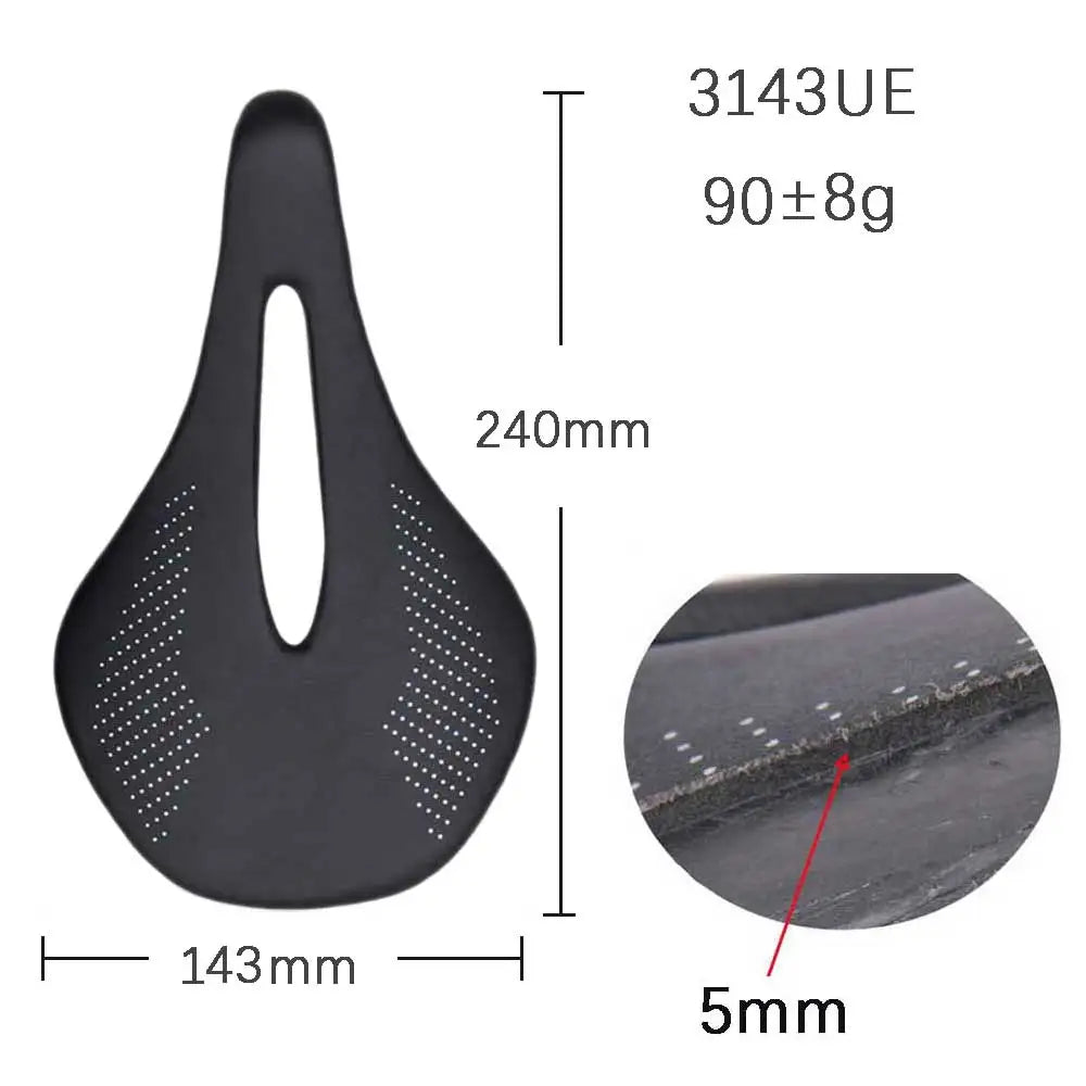 ELITAONE MTB Carbon Saddle Super Light 89g Road Bike Saddles 240x143/155mm UD Bare Carbon Finish Bicycle Seat