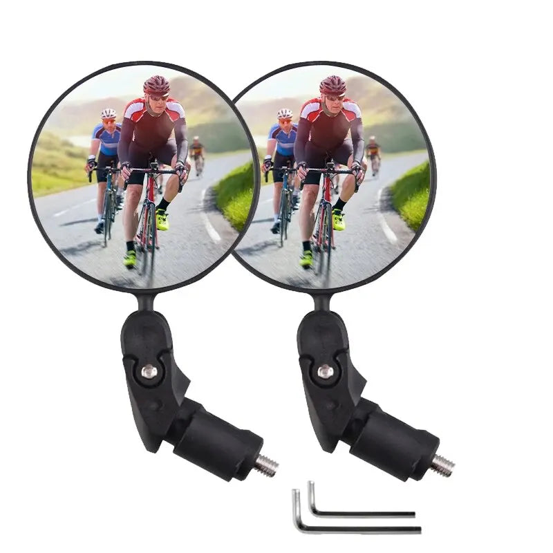 Set of 2 Adjustable Bike Rearview Mirrors – Wide Angle, 360° Rotation