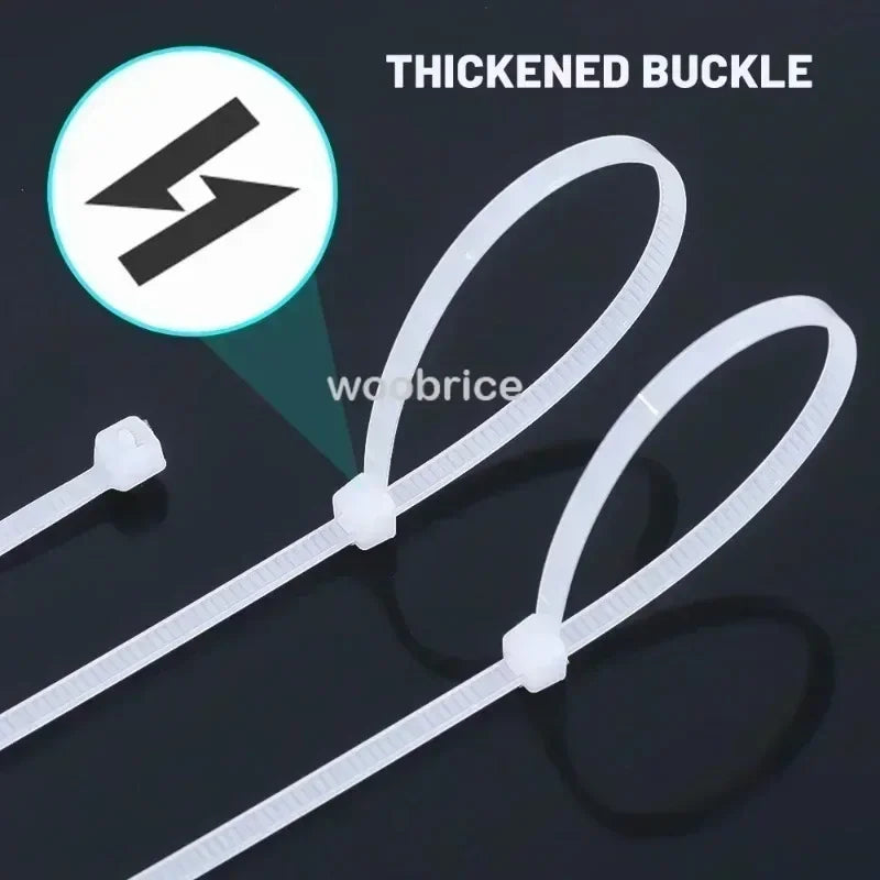 Self-Tightening Plastic Clamps – Adjustable Cable Organizer Kit