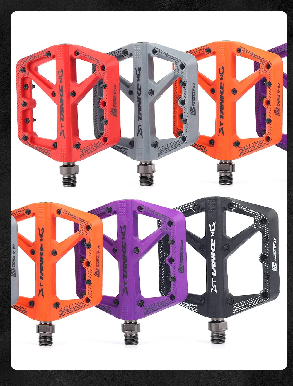 Wide Nylon Pedals – Anti-Slip Platform for E-Bike & MTB
