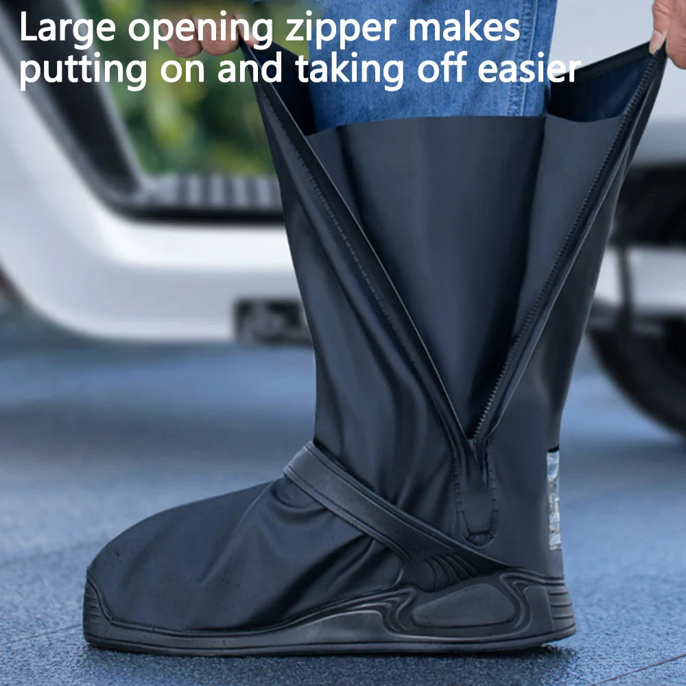 Waterproof Rain Shoe Covers with Reflectors – High Top for E-Bike Riders