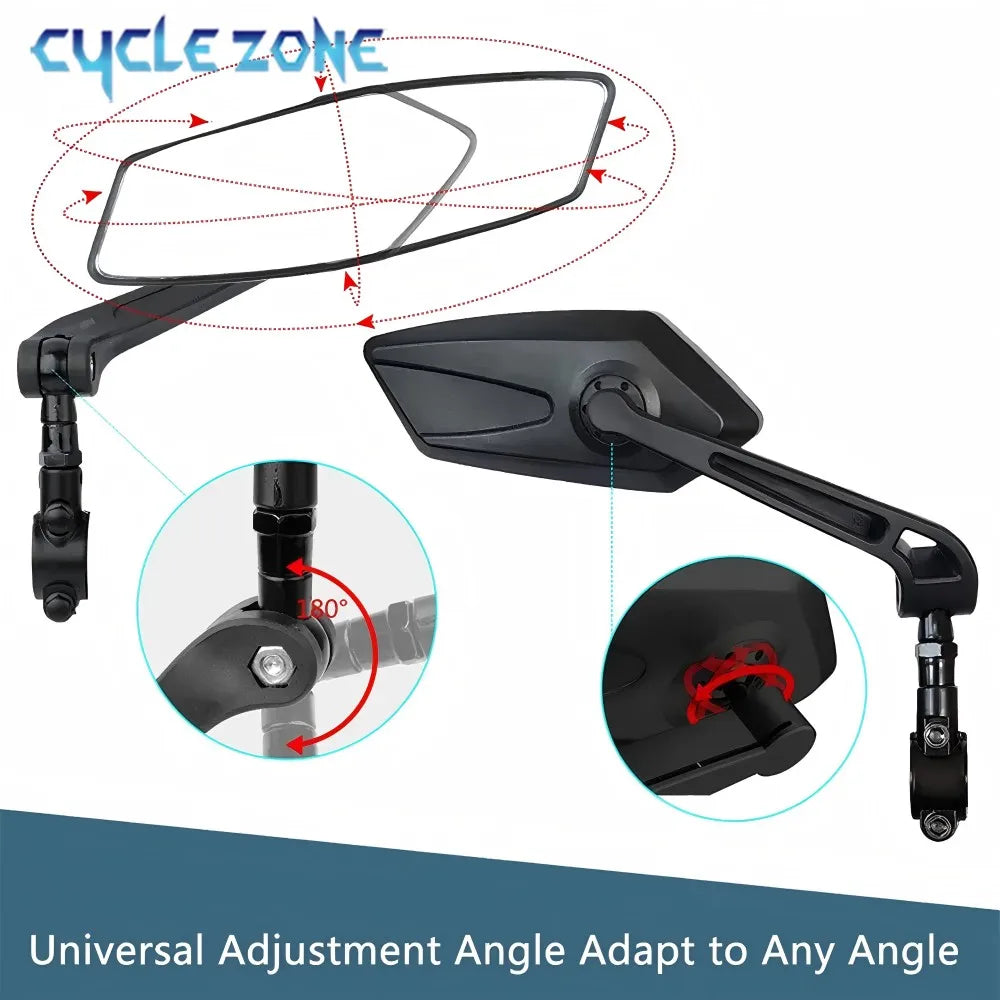 Adjustable Bike Rearview Mirror – 360°, Wide-Angle View