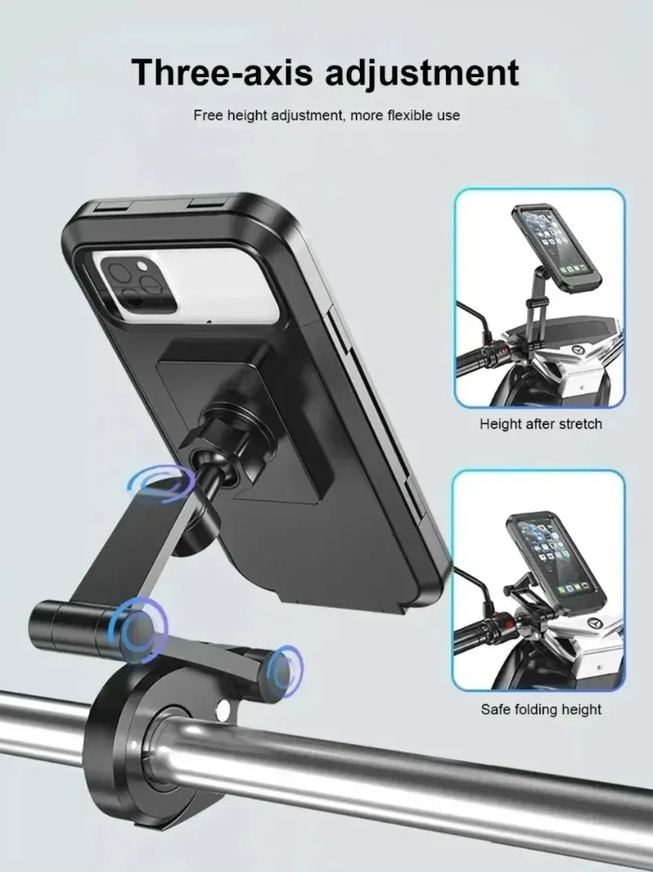 Waterproof Phone Holder – 360° Rotation for E-Bikes & Motorcycles