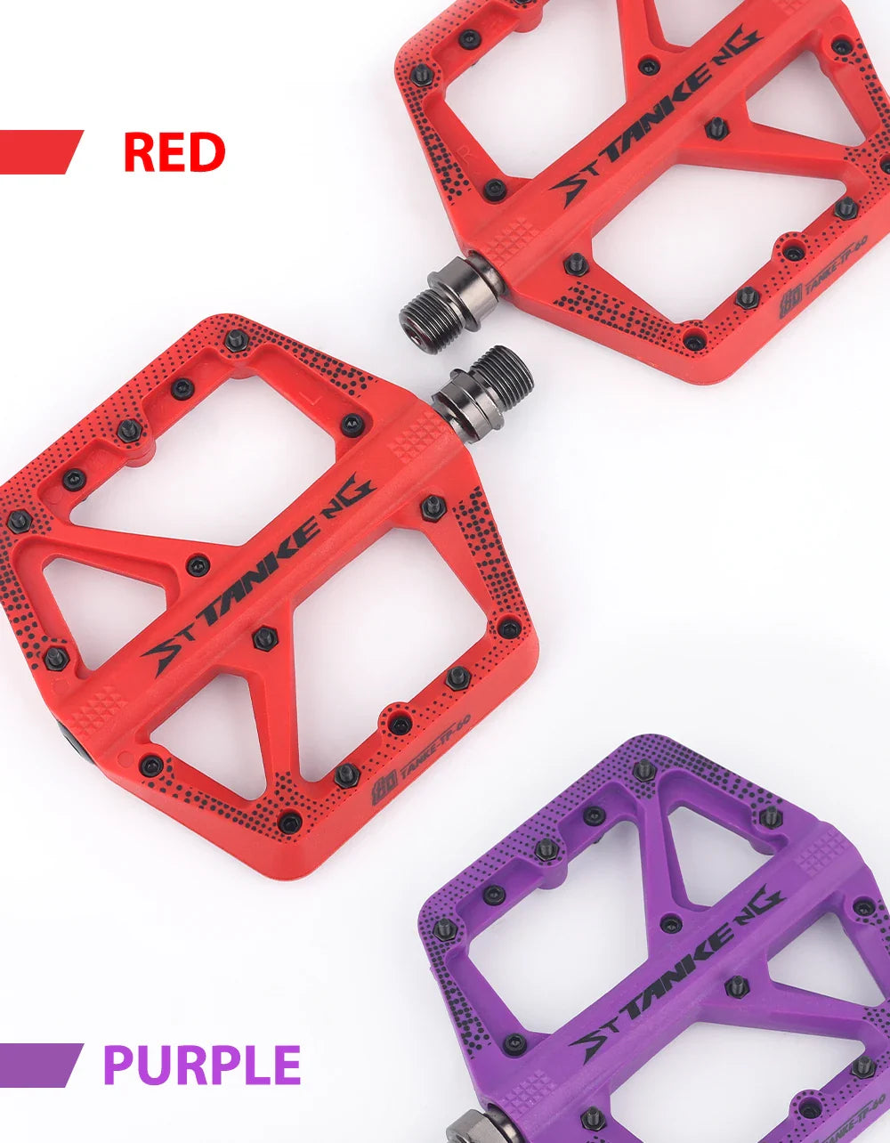 Wide Nylon Pedals – Anti-Slip Platform for E-Bike & MTB