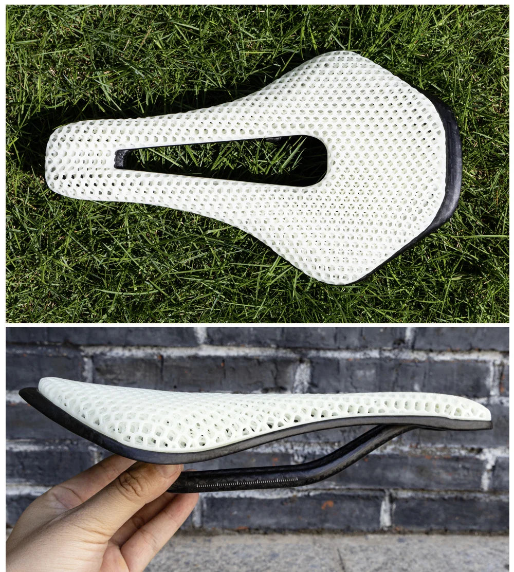 RYET 3D Printed Bicycle Saddle Ultralight Carbon Fiber Hollow Comfortable Breathable MTB Gravel Road bike Cycling Seat Parts