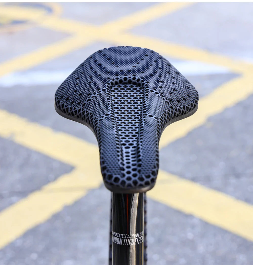 RYET 3D Printed Bicycle Saddle Ultralight Carbon Fiber Hollow Comfortable Breathable MTB Gravel Road bike Cycling Seat Parts