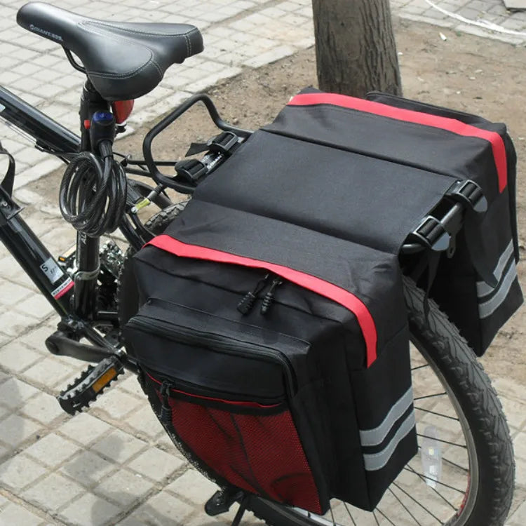 High-Capacity Rear Bike Rack Bag – Double-Sided, Durable & Convenient for Travel