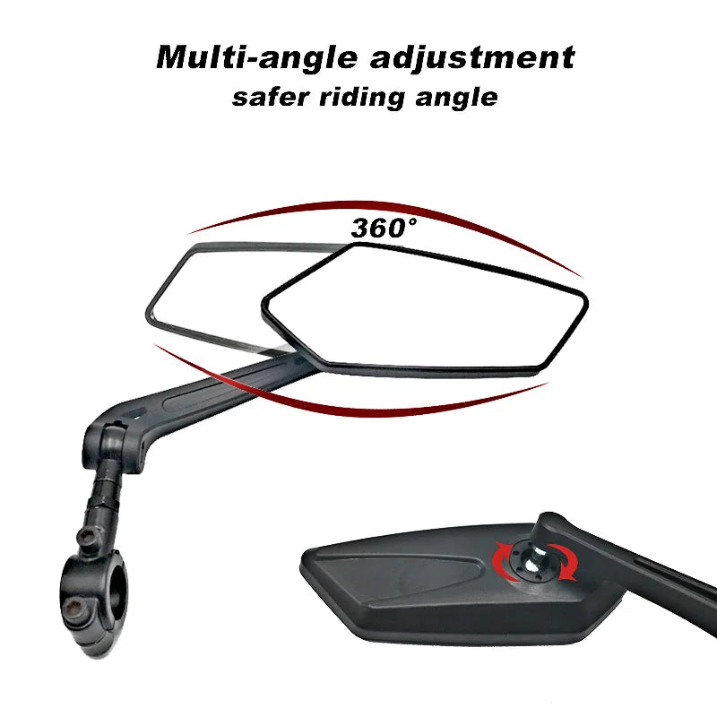 Adjustable Bike Rearview Mirror – 360°, Wide-Angle View