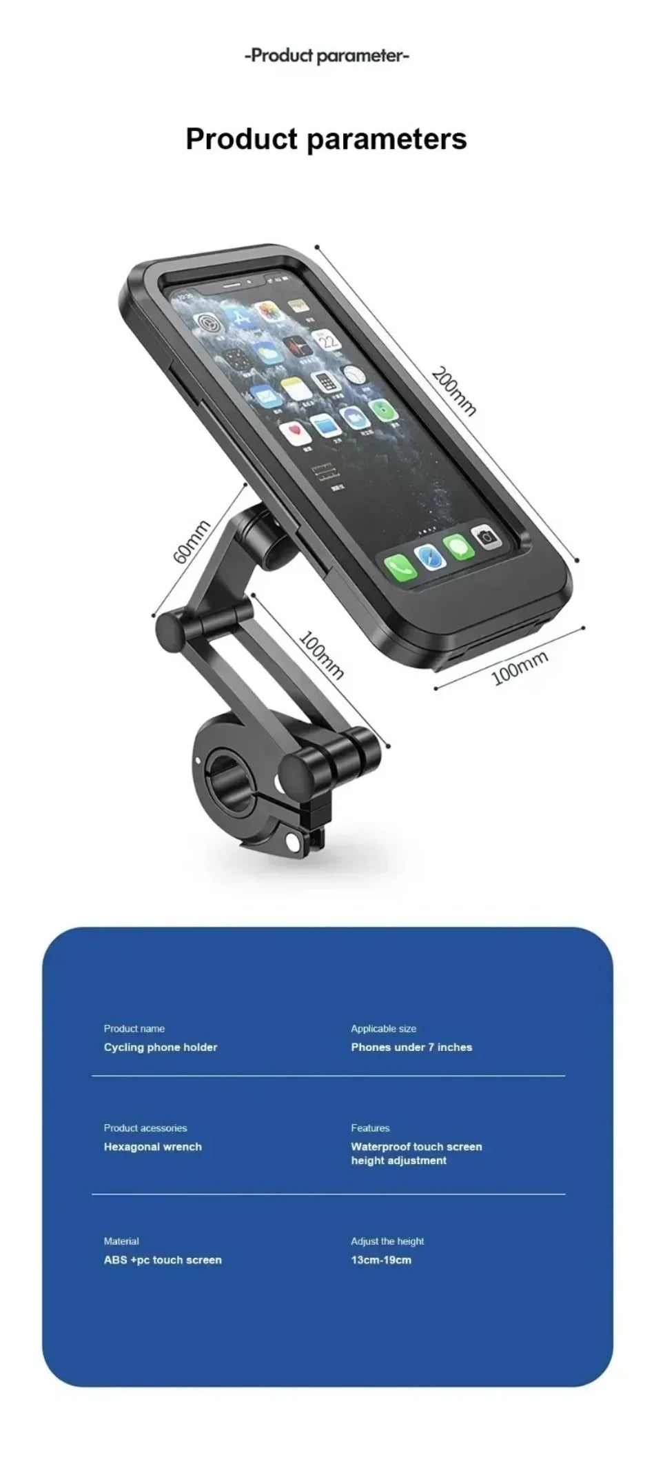 Waterproof Phone Holder – 360° Rotation for E-Bikes & Motorcycles