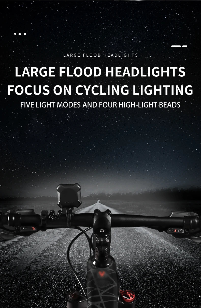 Bicycle Electronic Bell Bicycle Light Scooter E-bike Trumpet Alarm Bike Bell USB Charge Cycling Warning Alert Safety Riding